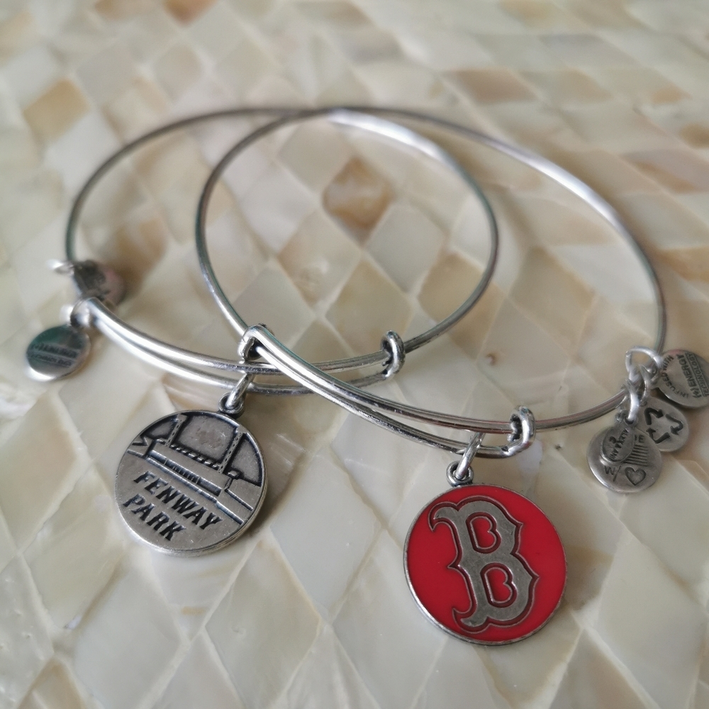 Alex and Ani Boston Red Sox Fenway Park bracelets, silver